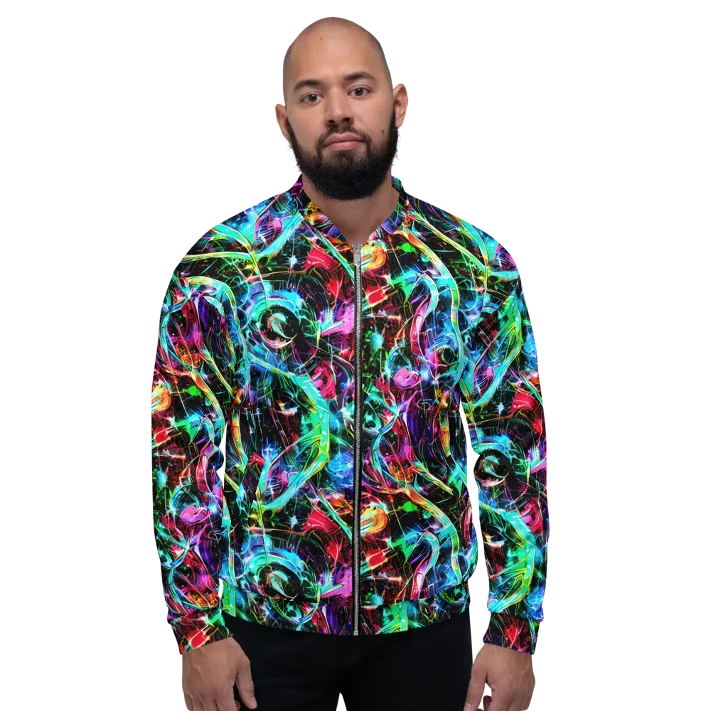 Futuristic Fever on Bomber Jacket — Front