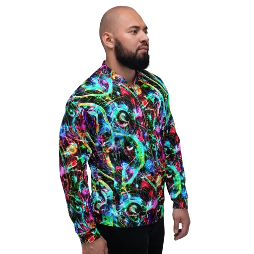 Futuristic Fever on a Bomber Jacket