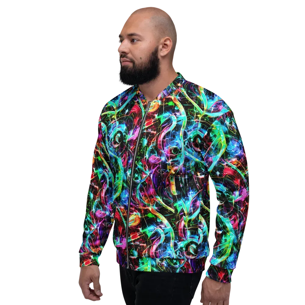 Futuristic Fever on Bomber Jacket — Left