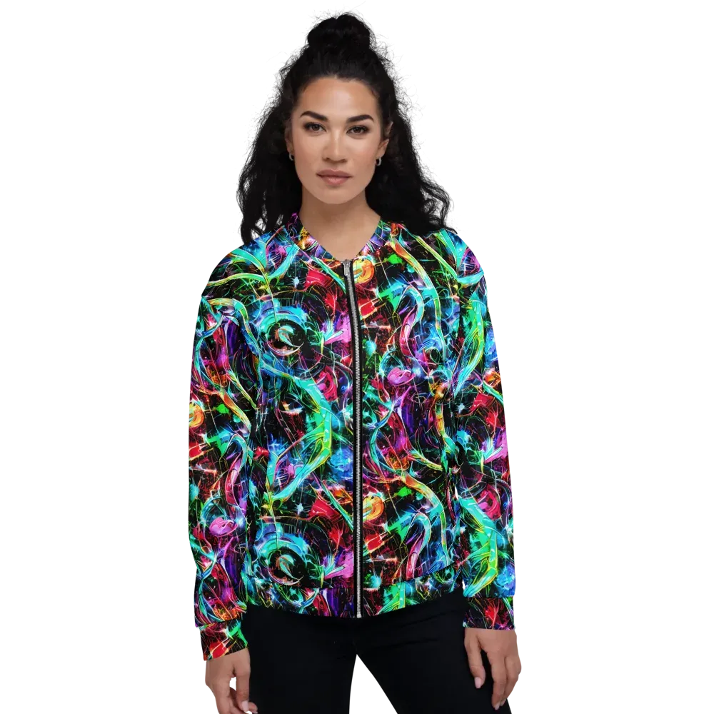 Futuristic Fever on Bomber Jacket — Front