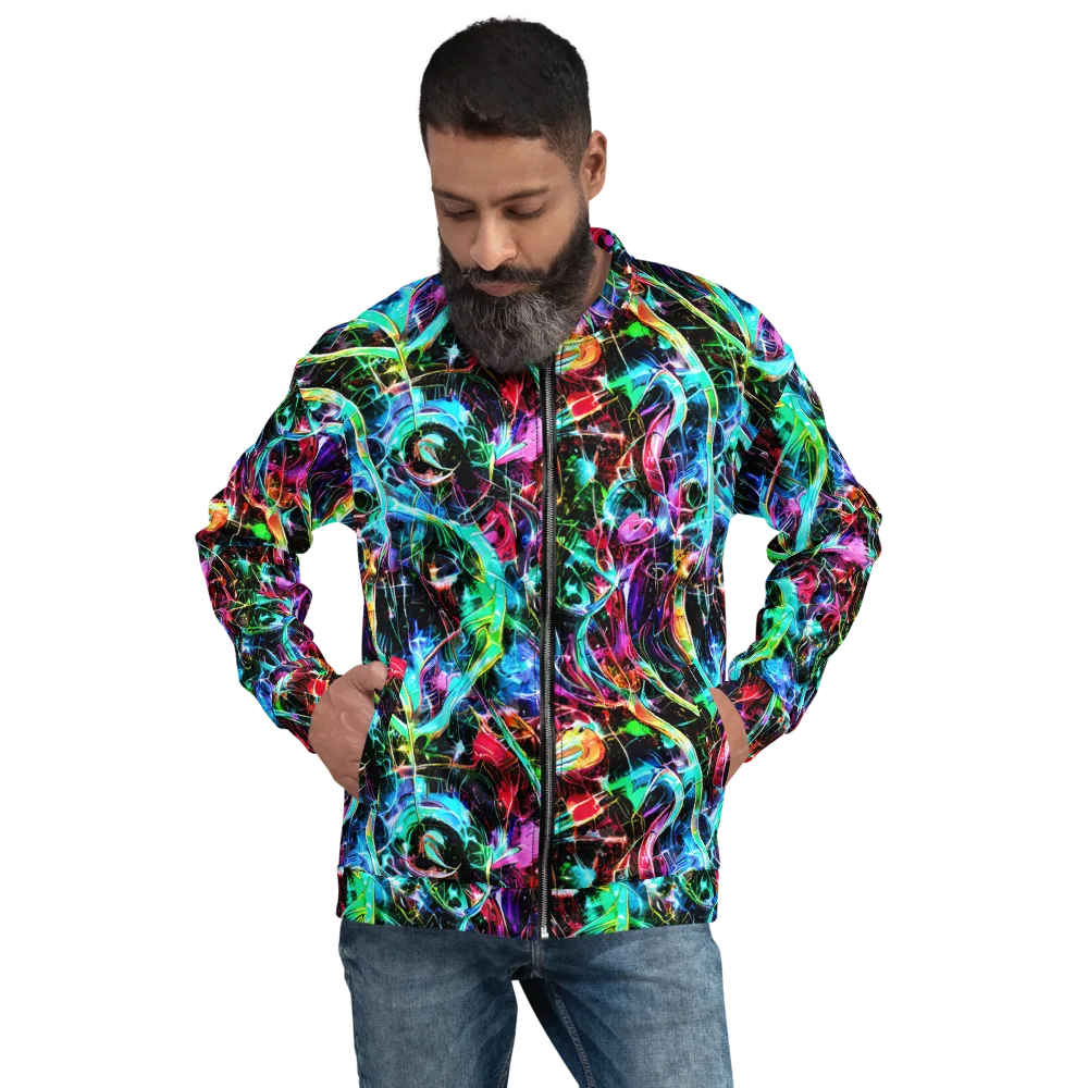 Futuristic Fever on Bomber Jacket — Front