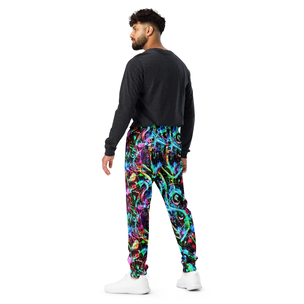 Futuristic Fever on Men's Joggers — Back