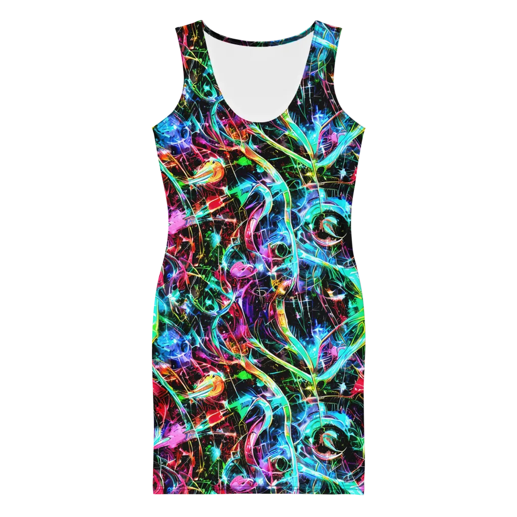 Futuristic Fever on Bodycon Dress — Front