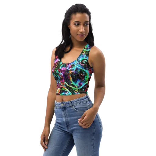 Futuristic Fever on a Crop Top