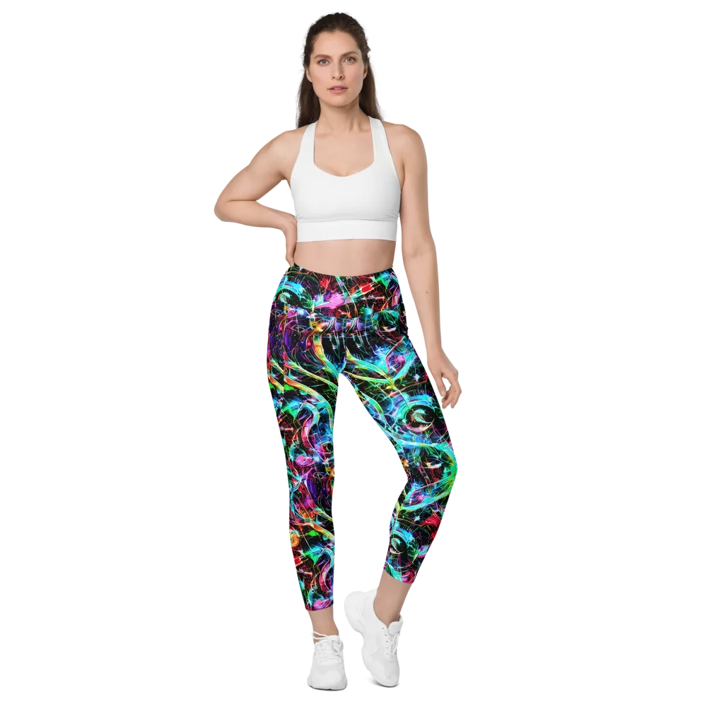 Futuristic Fever on Leggings with Pockets — Front