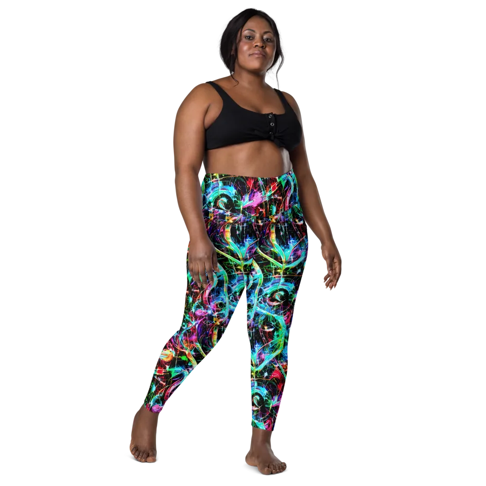Futuristic Fever on Leggings with Pockets — Front