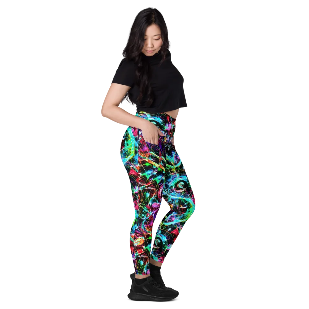 Futuristic Fever on Leggings with Pockets — Right