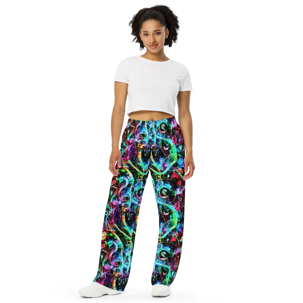 Futuristic Fever on Wide-Leg Pants — Front