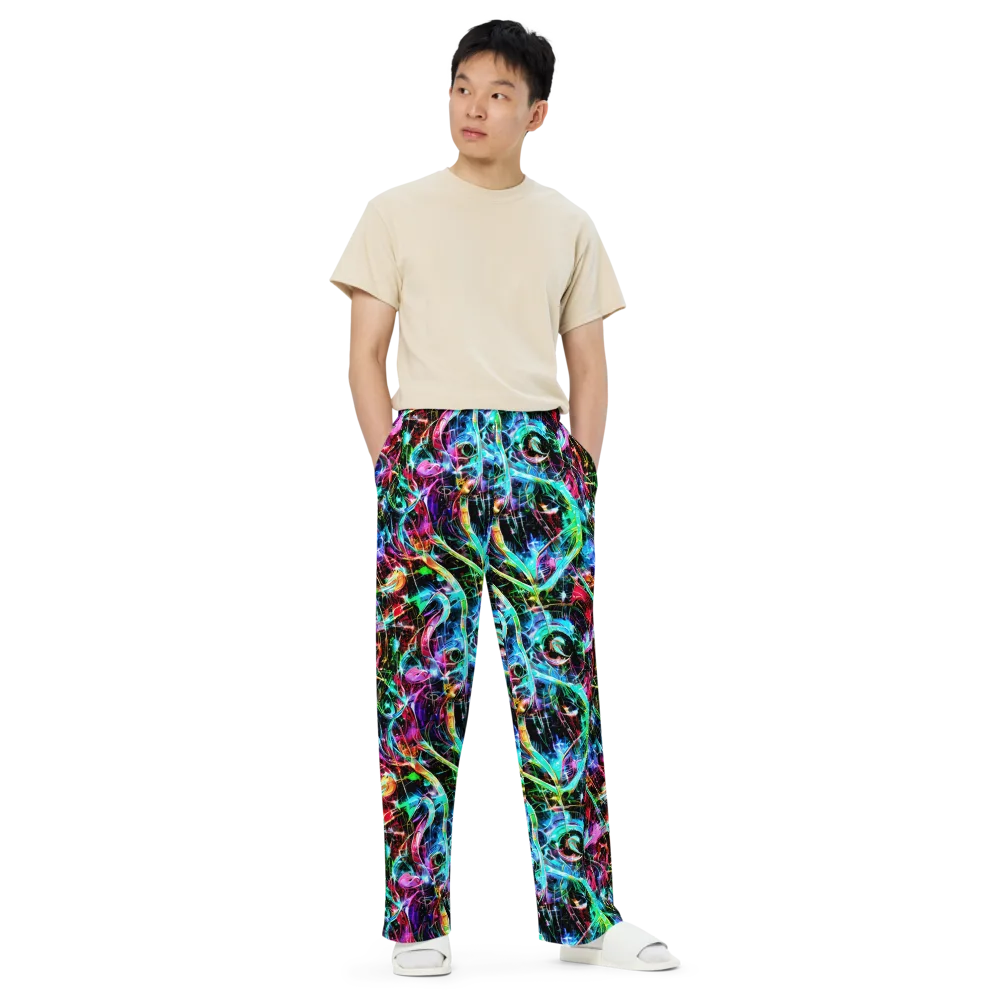 Futuristic Fever on Wide-Leg Pants — Front