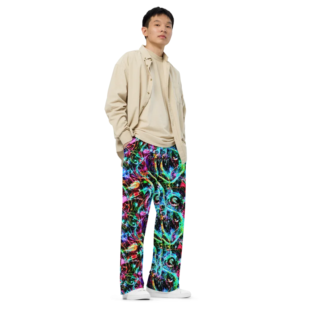 Futuristic Fever on Wide-Leg Pants — Right Front