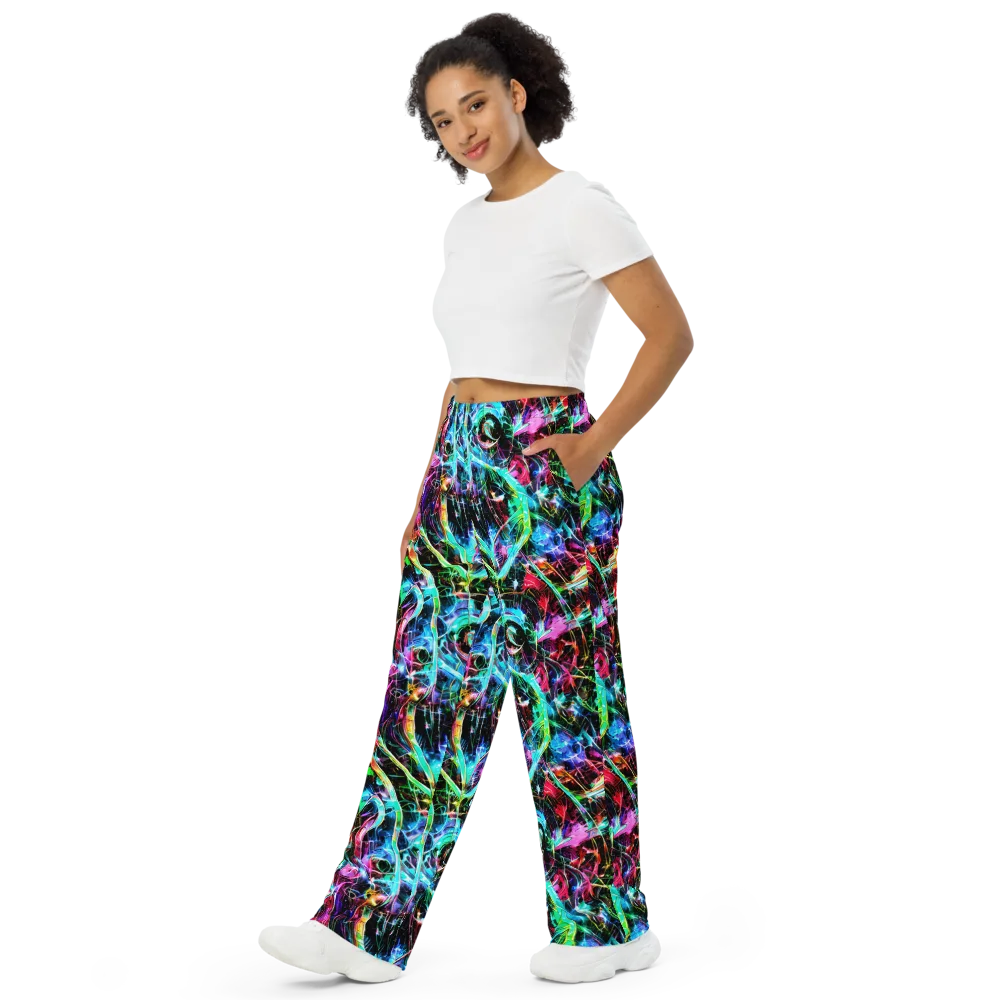 Futuristic Fever on Wide-Leg Pants — Left Front