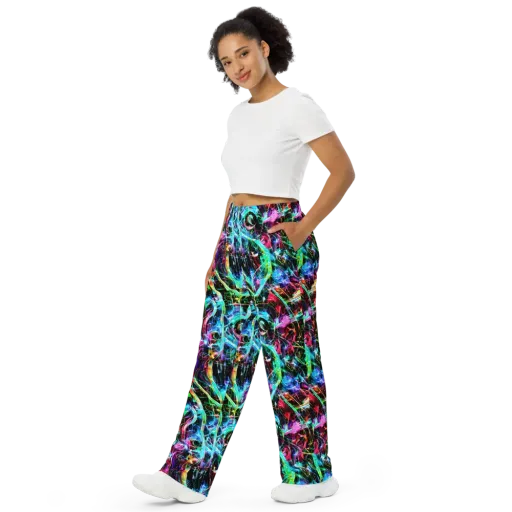 Futuristic Fever on a Wide-Leg Pants