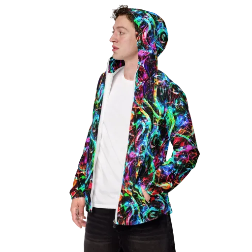 Futuristic Fever on a Men's Windbreaker