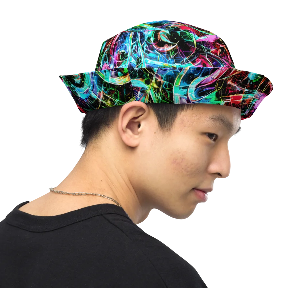 Futuristic Fever on Reversible Bucket Hat — Right Outside