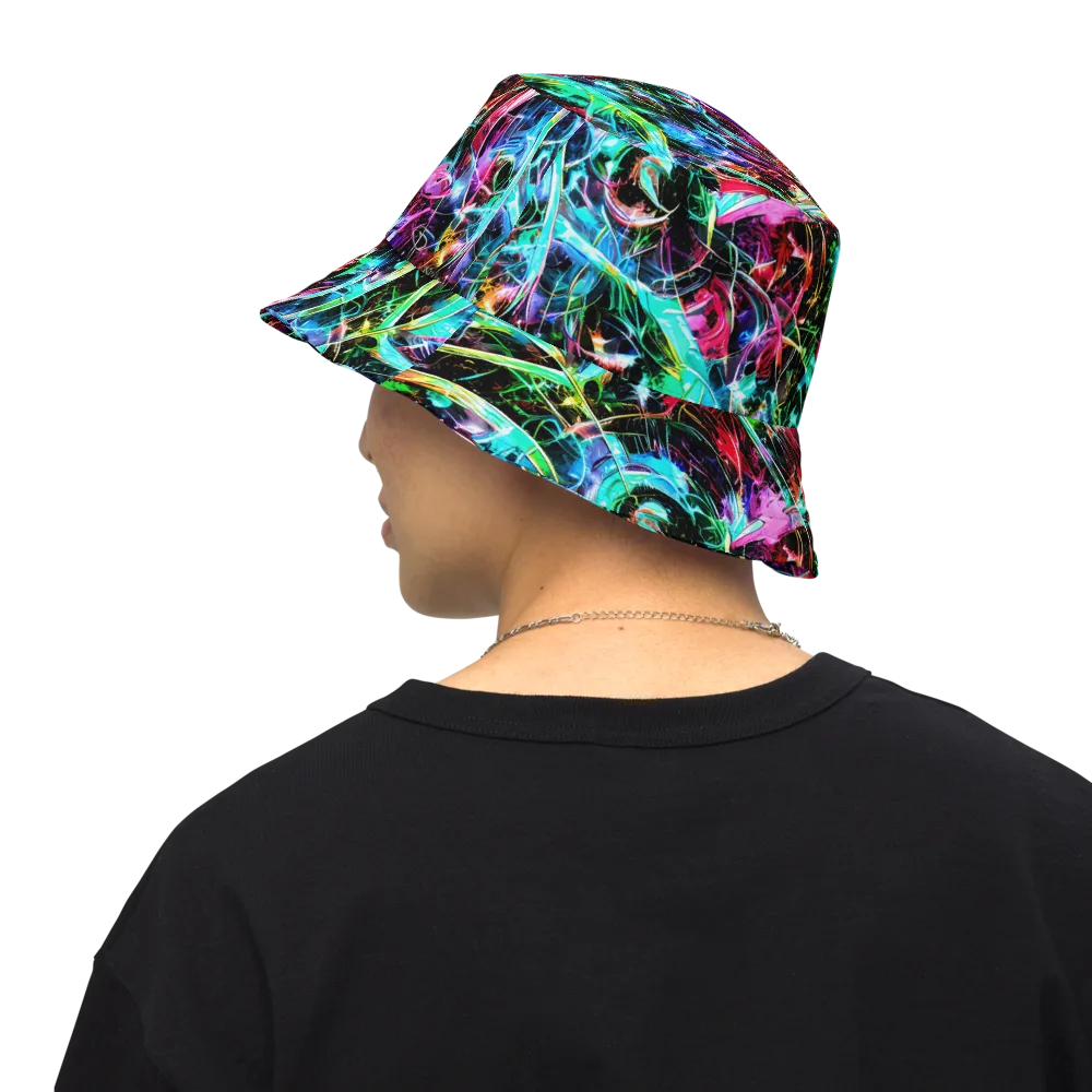 Futuristic Fever on Reversible Bucket Hat — Back Inside