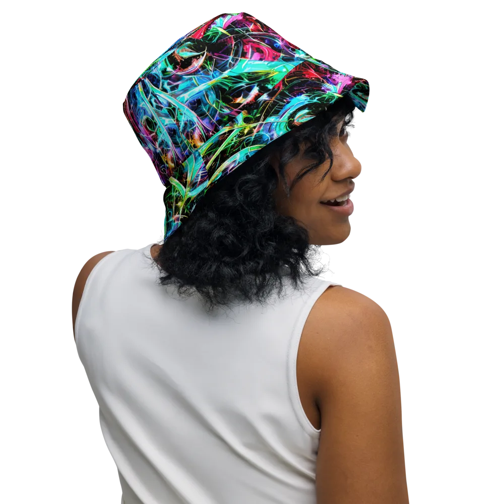 Futuristic Fever on Reversible Bucket Hat — Right Outside