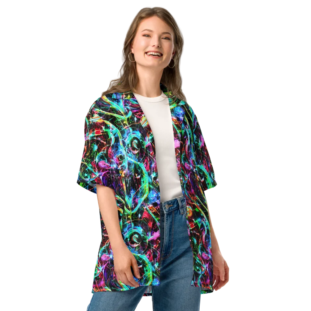 Futuristic Fever on Button Shirt — Front