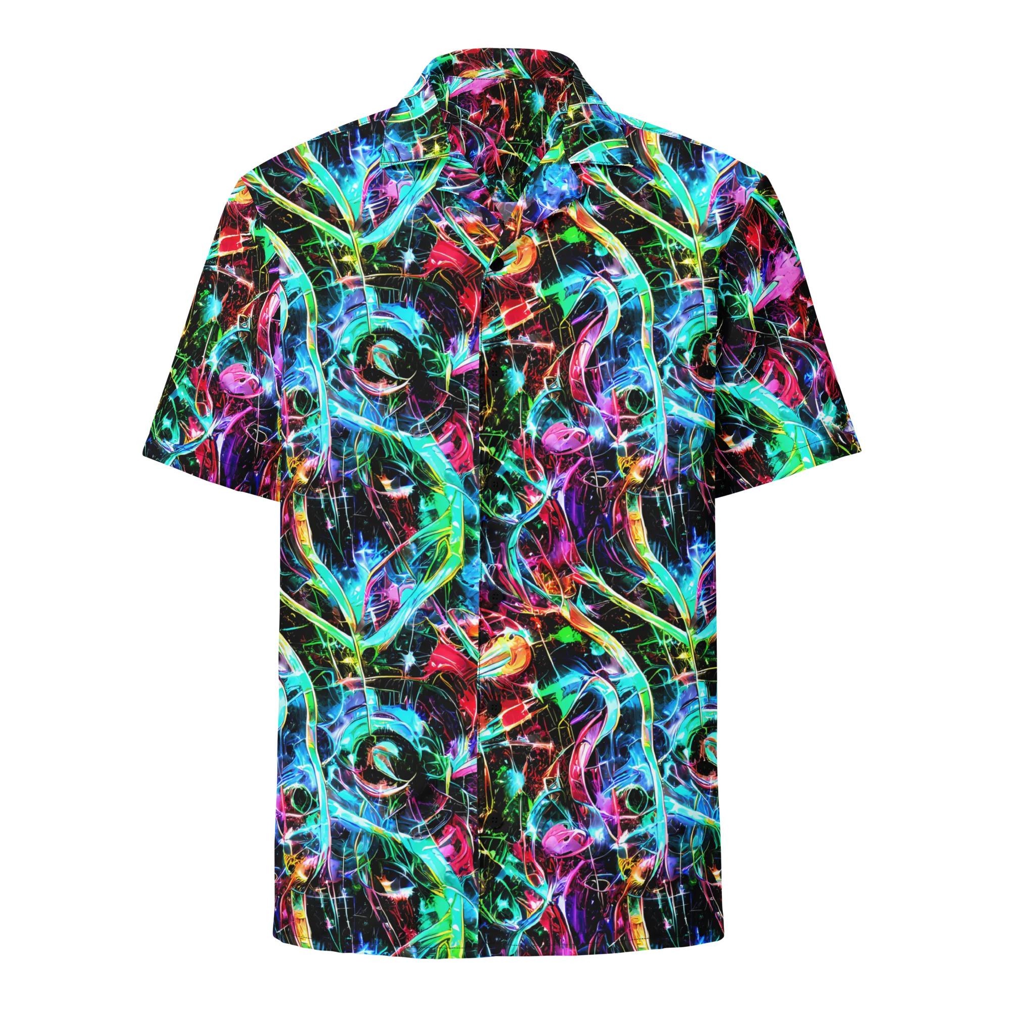 Futuristic Fever on Button Shirt — Front