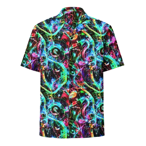 Futuristic Fever on a Button Shirt