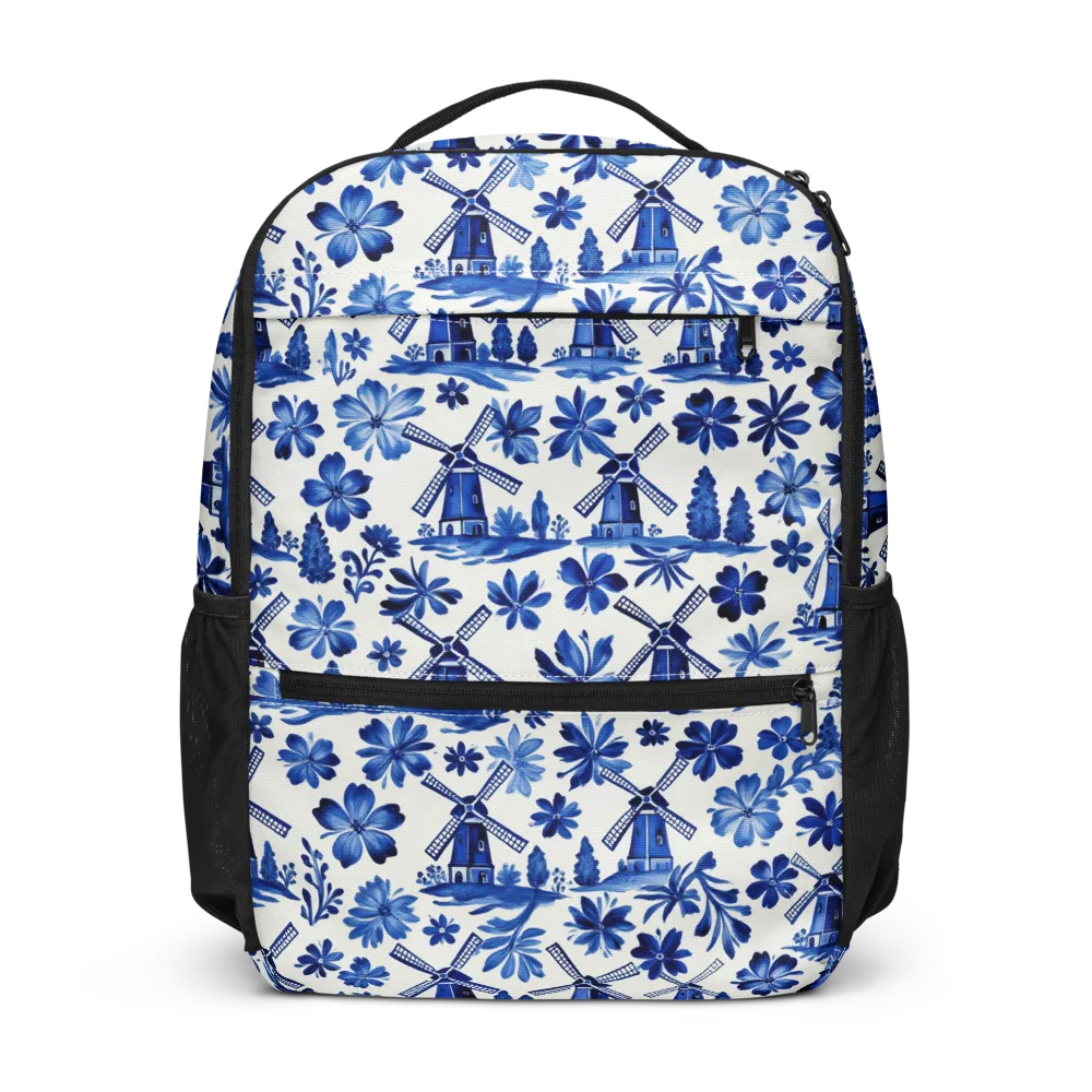 Cobalt Windmill Garden on Utility Backpack — Front