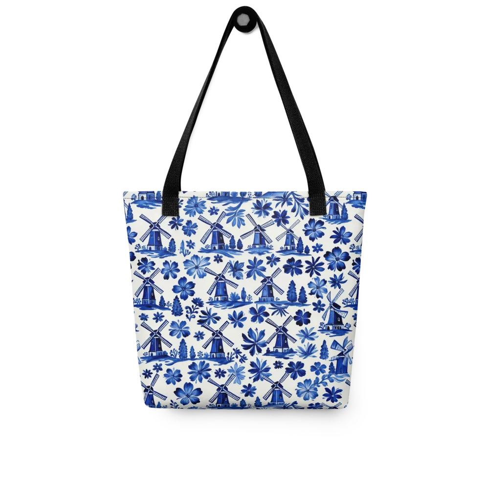 Cobalt Windmill Garden on Tote Bag — Front
