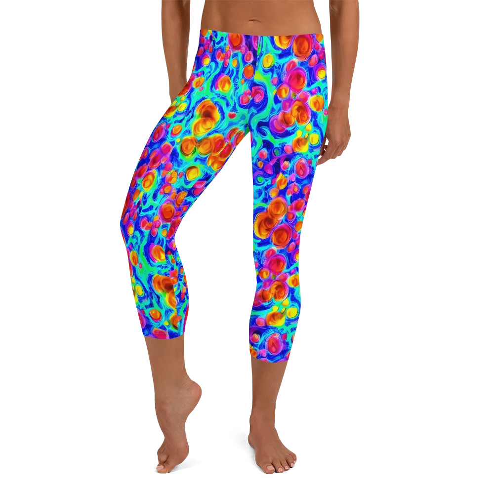 Molten Confetti on Capri Leggings — Front