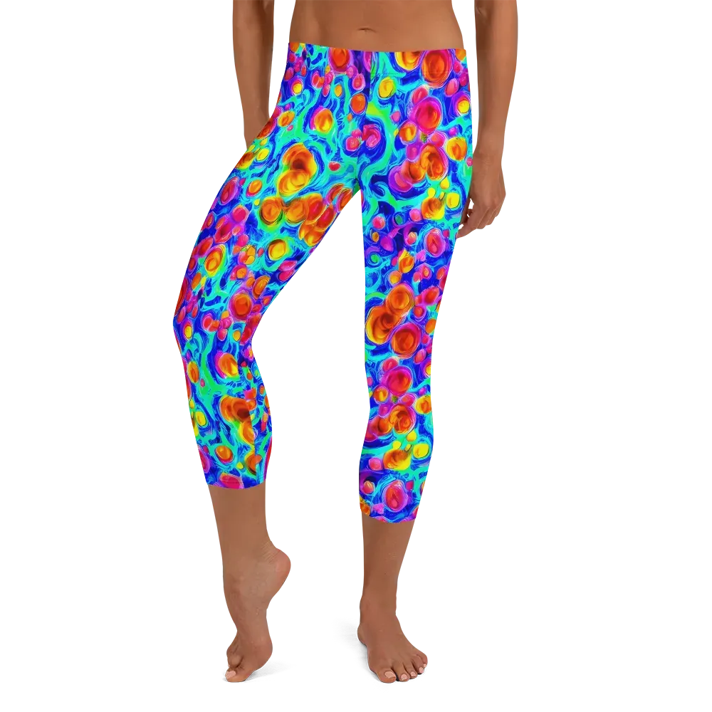 Molten Confetti on Capri Leggings — Front