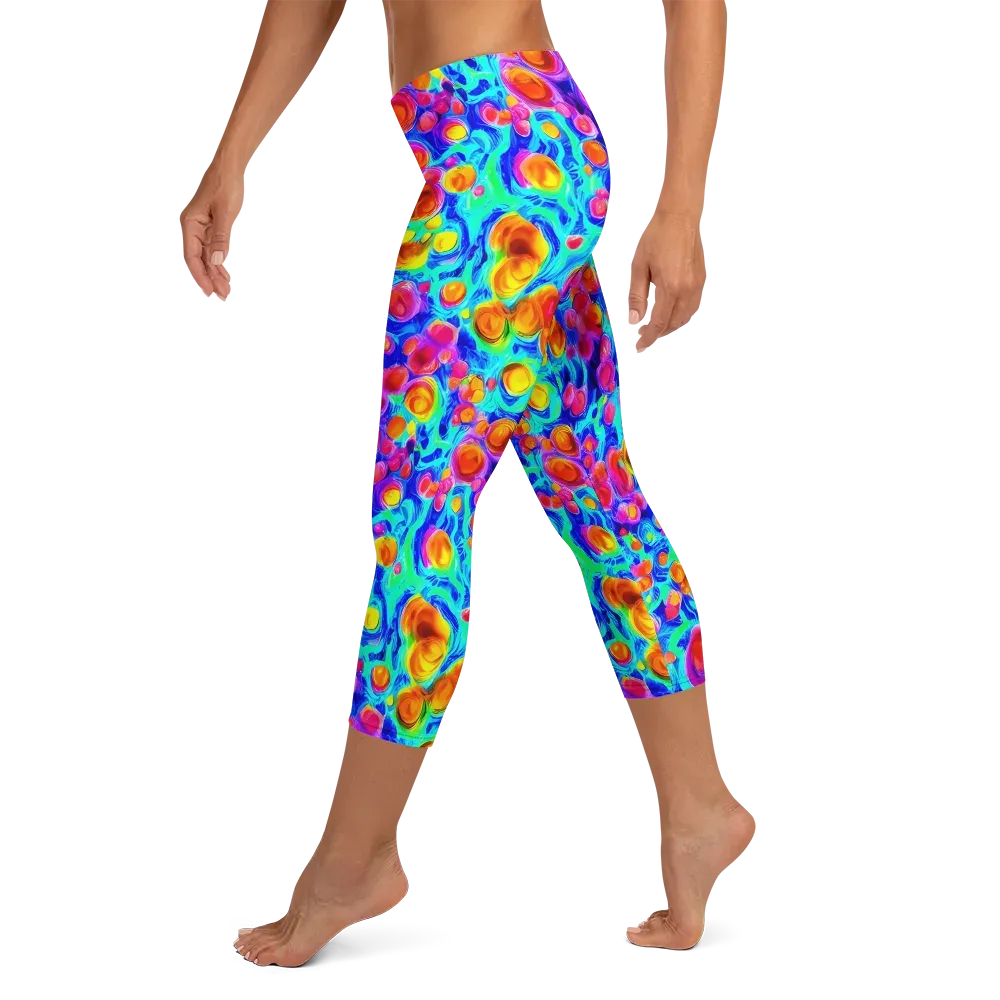 Molten Confetti on Capri Leggings — Left