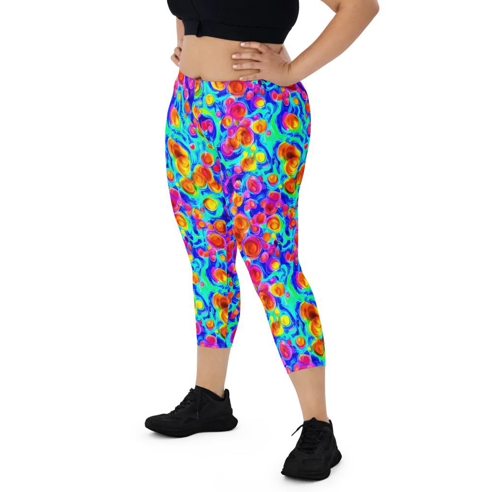 Molten Confetti on Capri Leggings — Front
