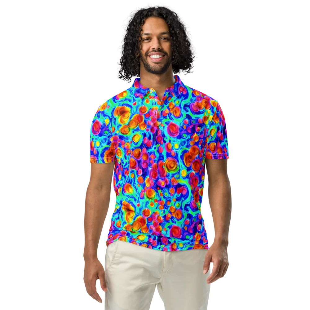 Molten Confetti on Men's Slim Fit Polo Shirt — Front