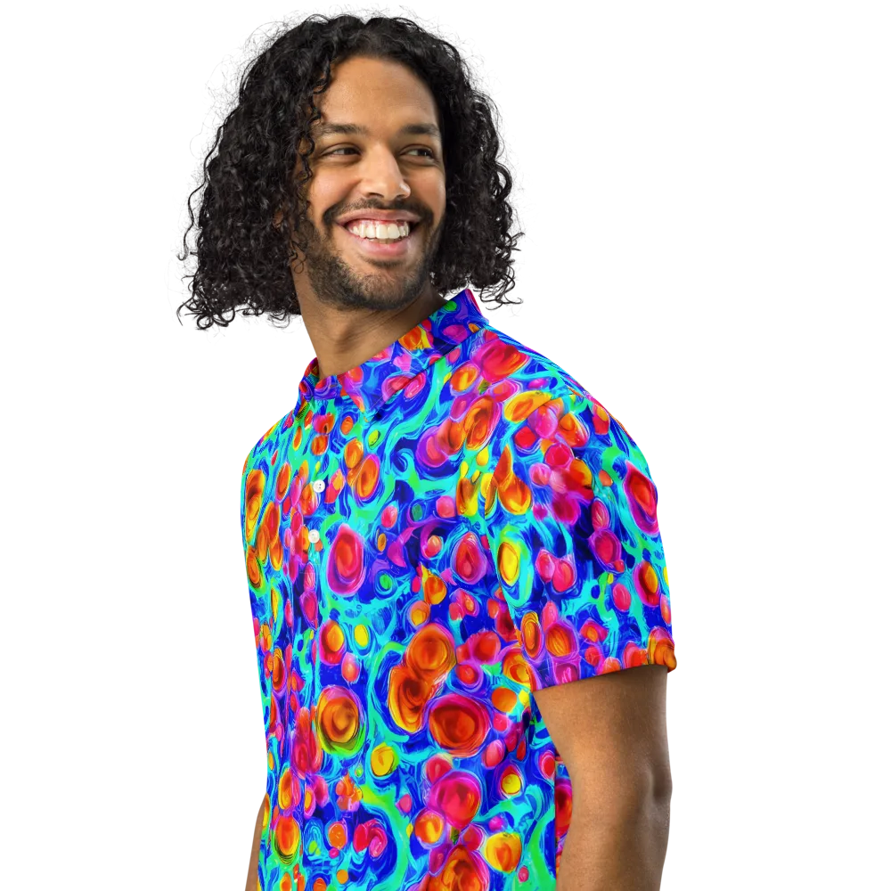 Molten Confetti on Men's Slim Fit Polo Shirt — Left Front