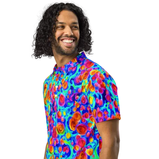 Molten Confetti on a Men's Slim Fit Polo Shirt