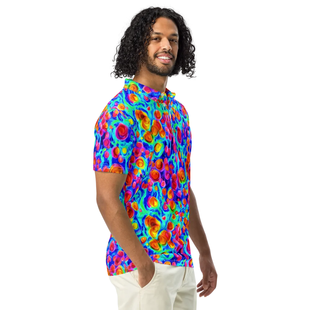 Molten Confetti on Men's Slim Fit Polo Shirt — Right Front