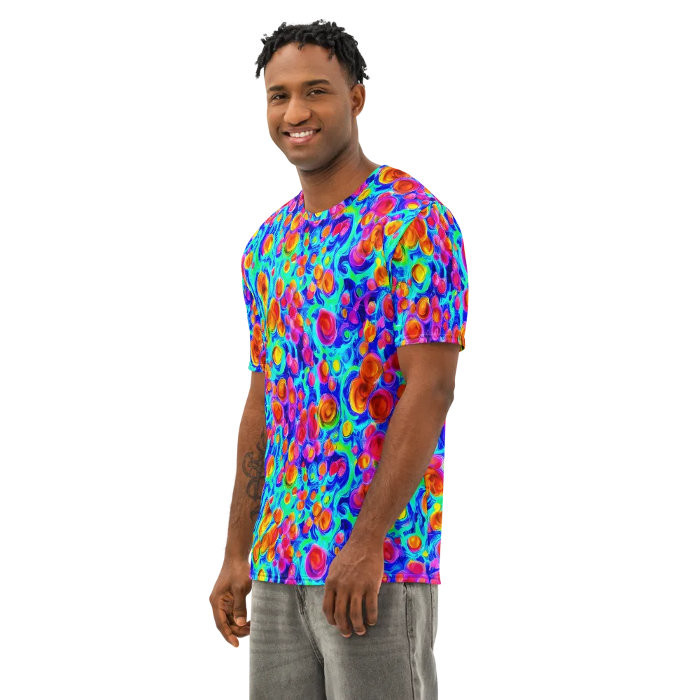 Molten Confetti on Men's Cotton Crew Neck T-Shirt — Left Front