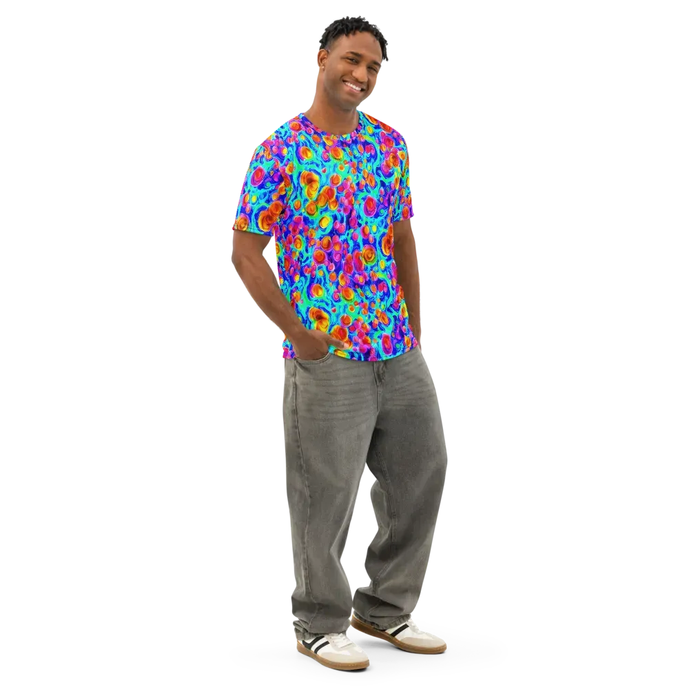 Molten Confetti on Men's Cotton Crew Neck T-Shirt — Right Front