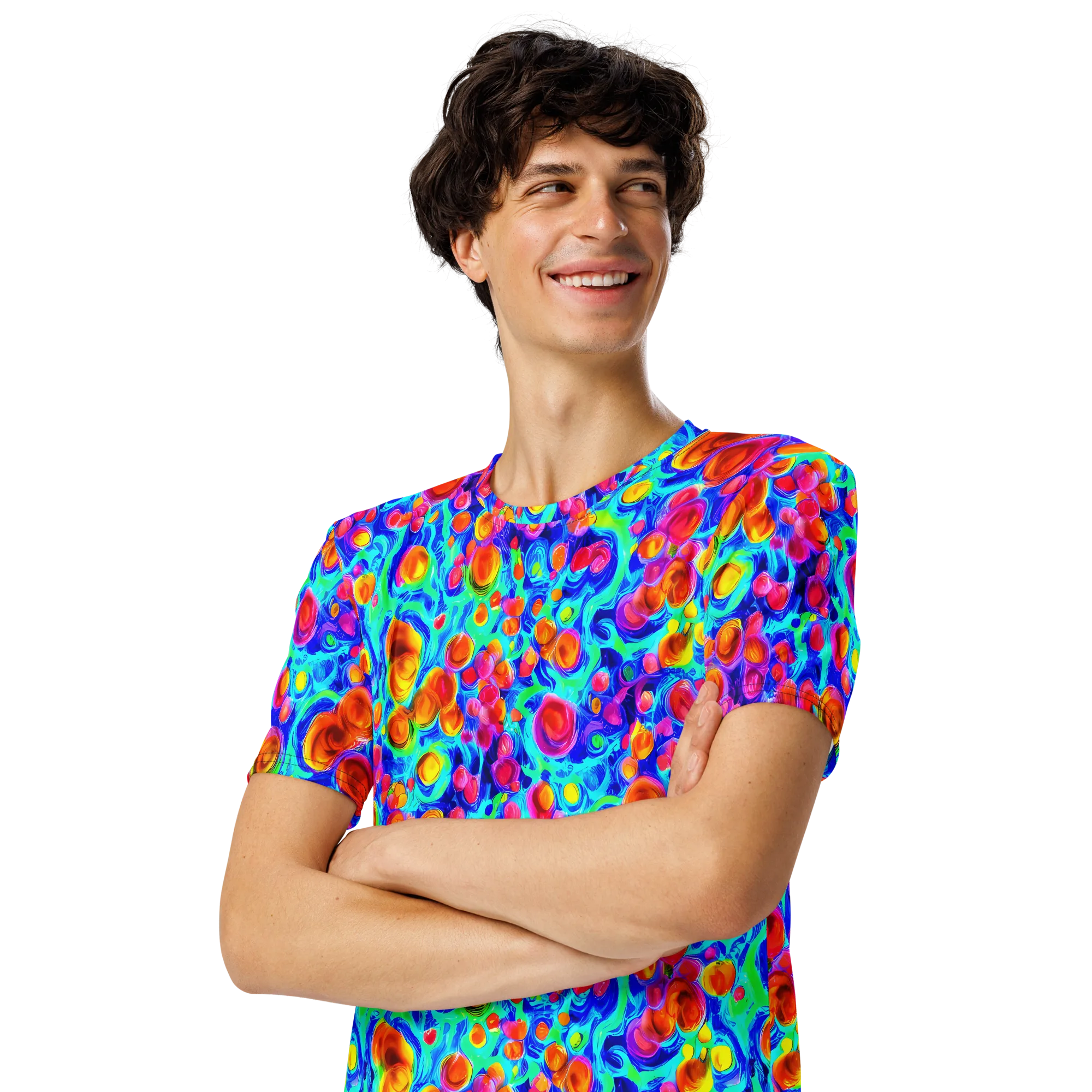 Molten Confetti on Men's Crew Neck T-Shirt — Left Front