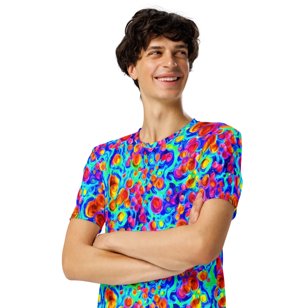 Molten Confetti on Men's Crew Neck T-Shirt — Left Front
