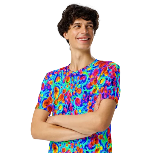 Molten Confetti on a Men's Crew Neck T-Shirt