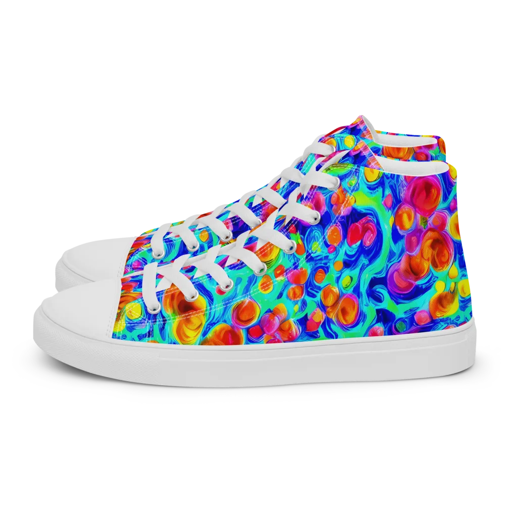 Molten Confetti on Men's High Top Canvas Shoes — Left