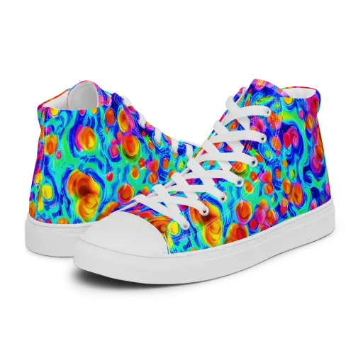 Molten Confetti on a Men's High Top Canvas Shoes