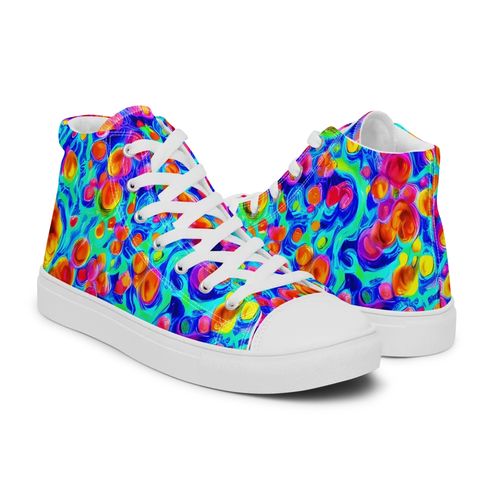 Molten Confetti on Men's High Top Canvas Shoes — Right