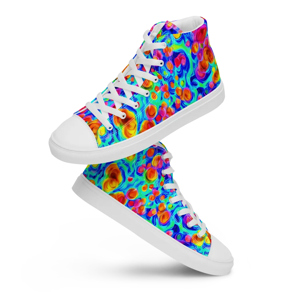 Molten Confetti on Men's High Top Canvas Shoes — Front