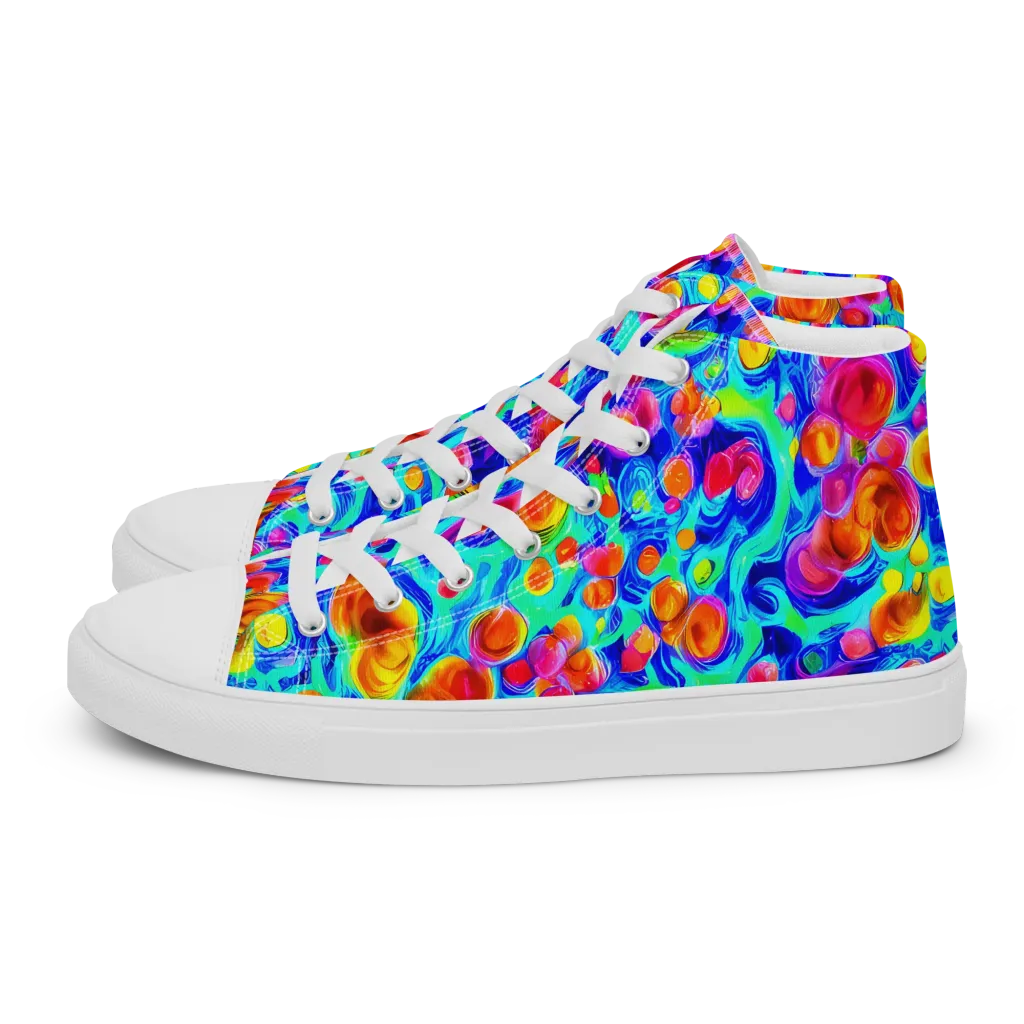 Molten Confetti on Women's High Top Canvas Shoes — Left