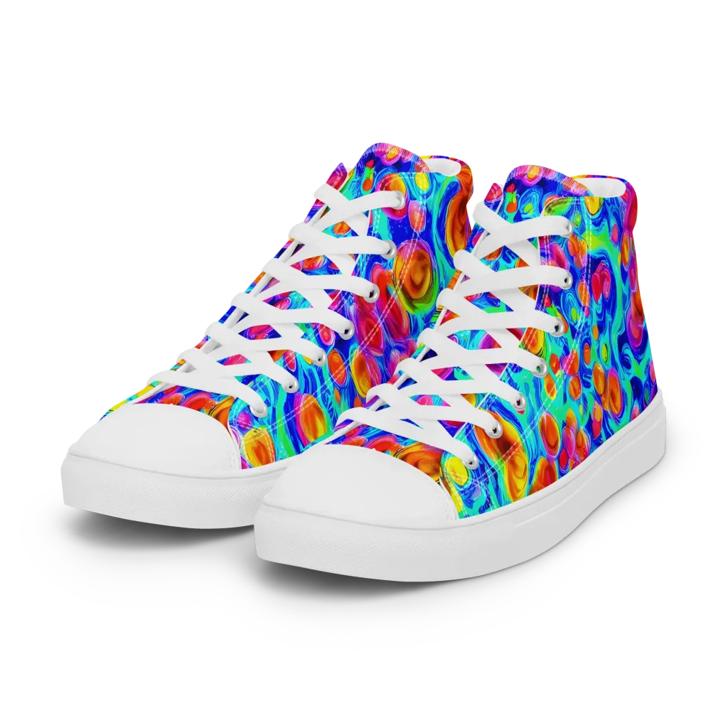 Molten Confetti on Women's High Top Canvas Shoes — Left Front