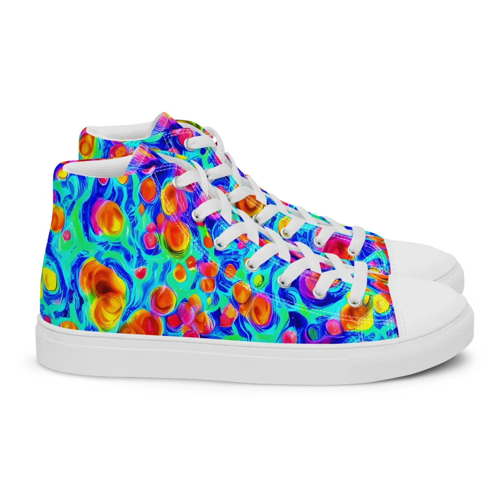 Molten Confetti on Women's High Top Canvas Shoes — Right