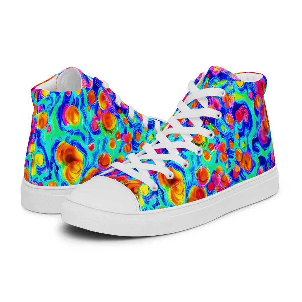 Molten Confetti on Women's High Top Canvas Shoes — Left