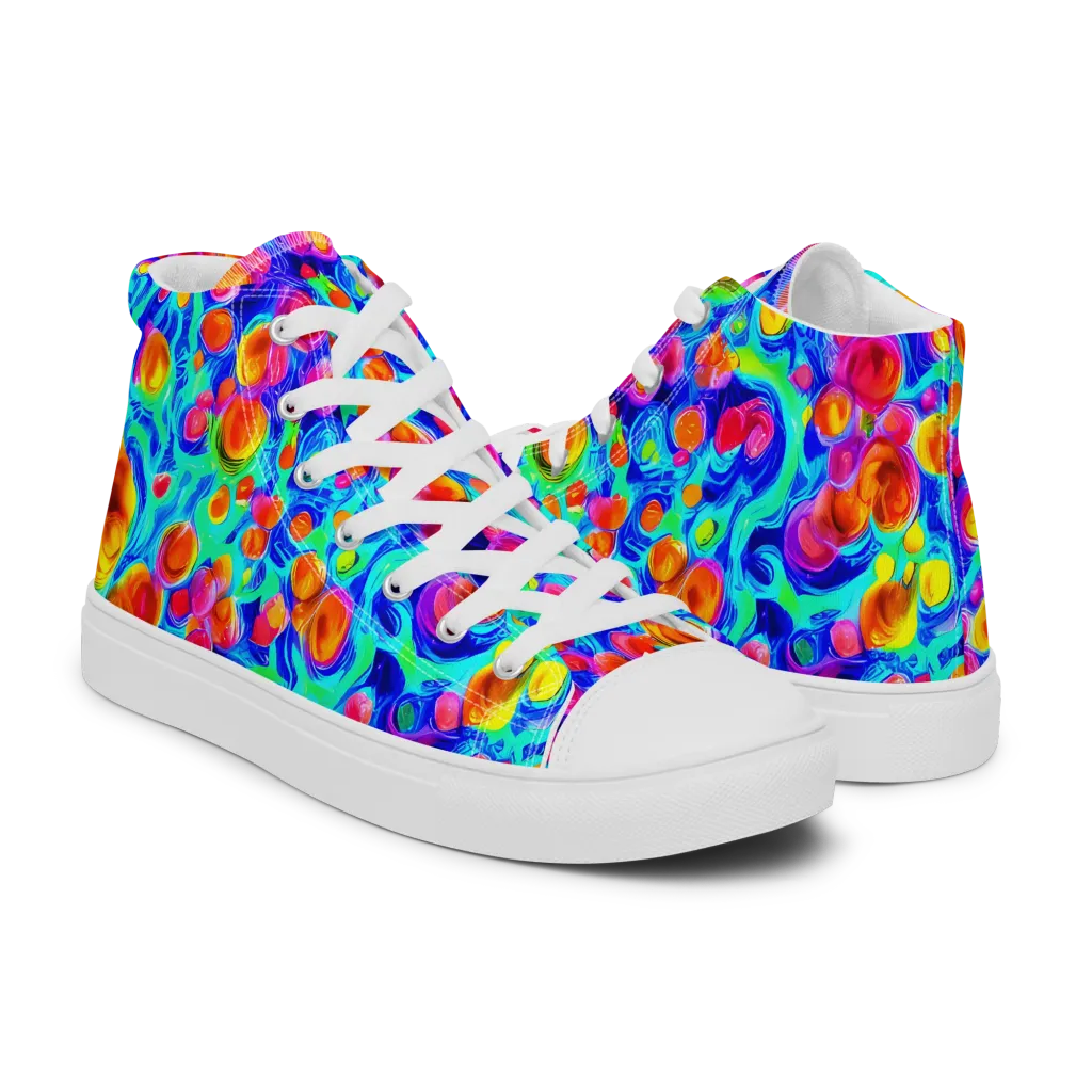 Molten Confetti on Women's High Top Canvas Shoes — Right