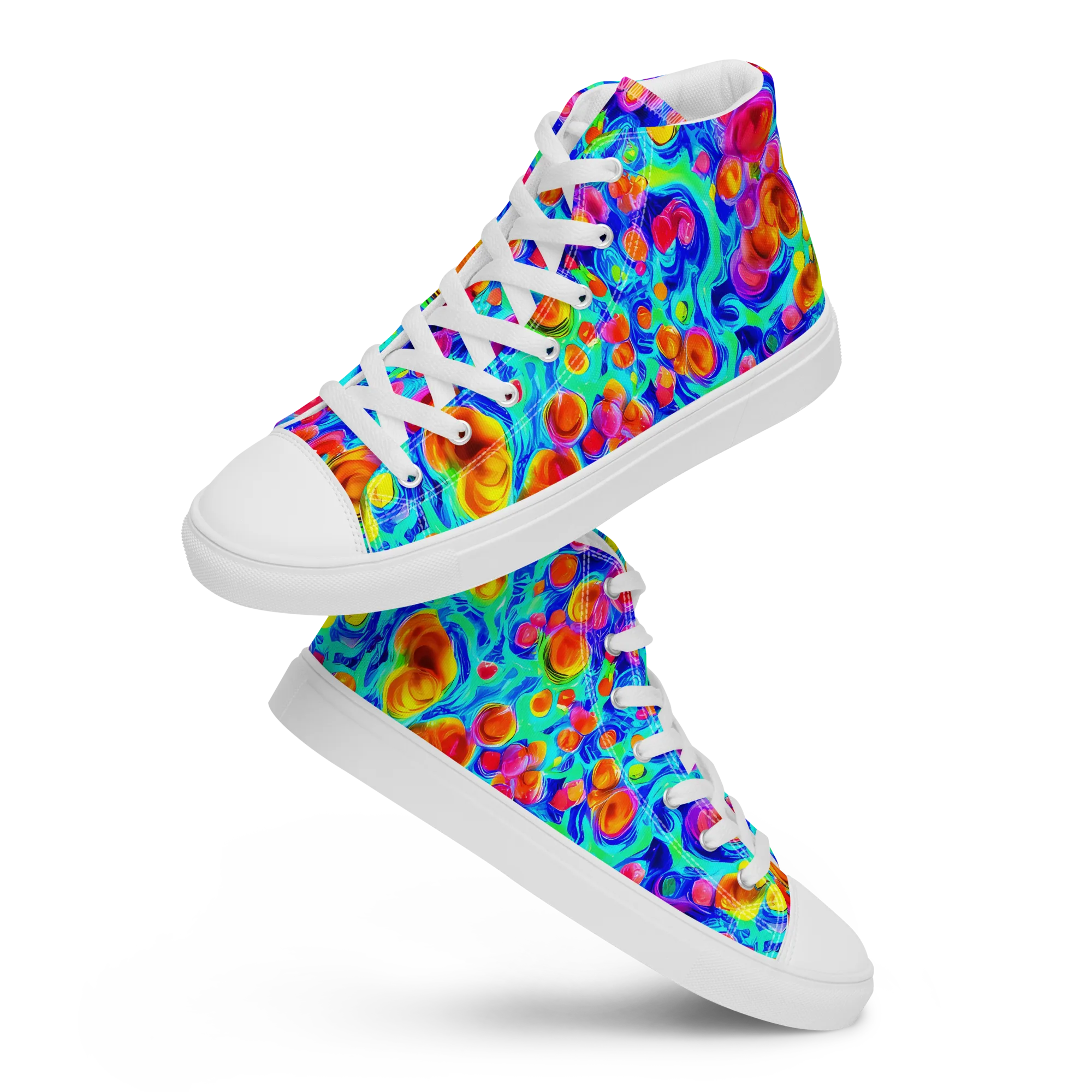Molten Confetti on Women's High Top Canvas Shoes — Front
