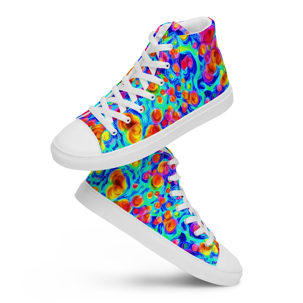 Molten Confetti on Women's High Top Canvas Shoes — Front