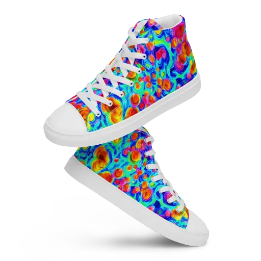 Molten Confetti on a Women's High Top Canvas Shoes